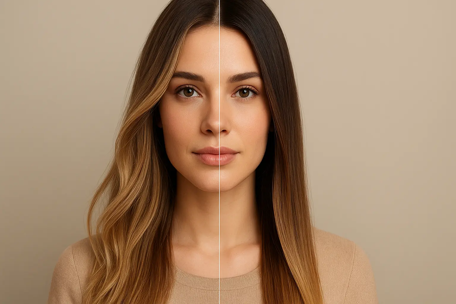 Visual comparison between balayage and ombré hair coloring techniques