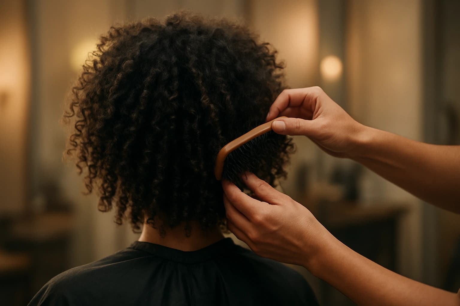 Woman with well-defined wavy hair without frizz